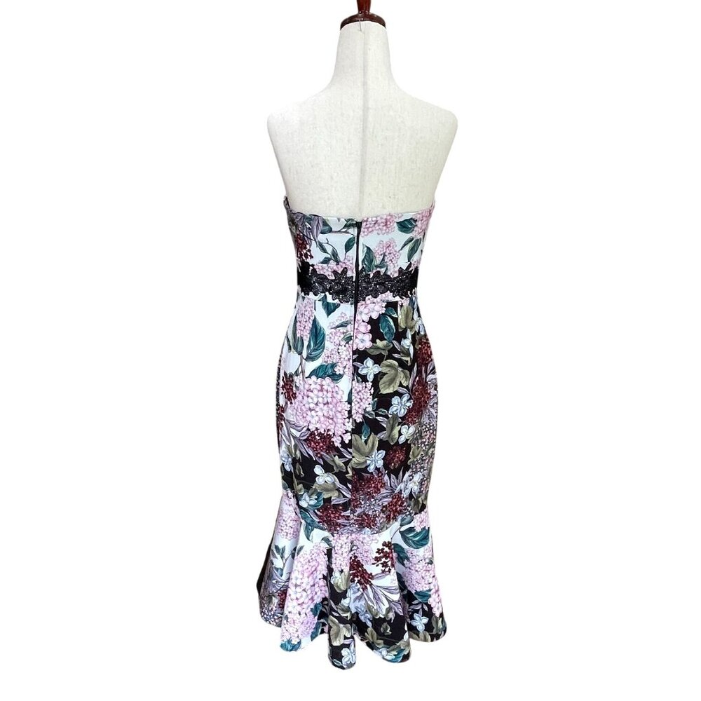 NWT Keepsake Label Lost Dreams Bodycon Midi Strapless Flounce Hem Dress XS Small - Picture 7 of 12